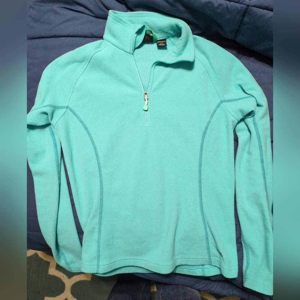 Aqua Quarter-Zip Fleece Pullover